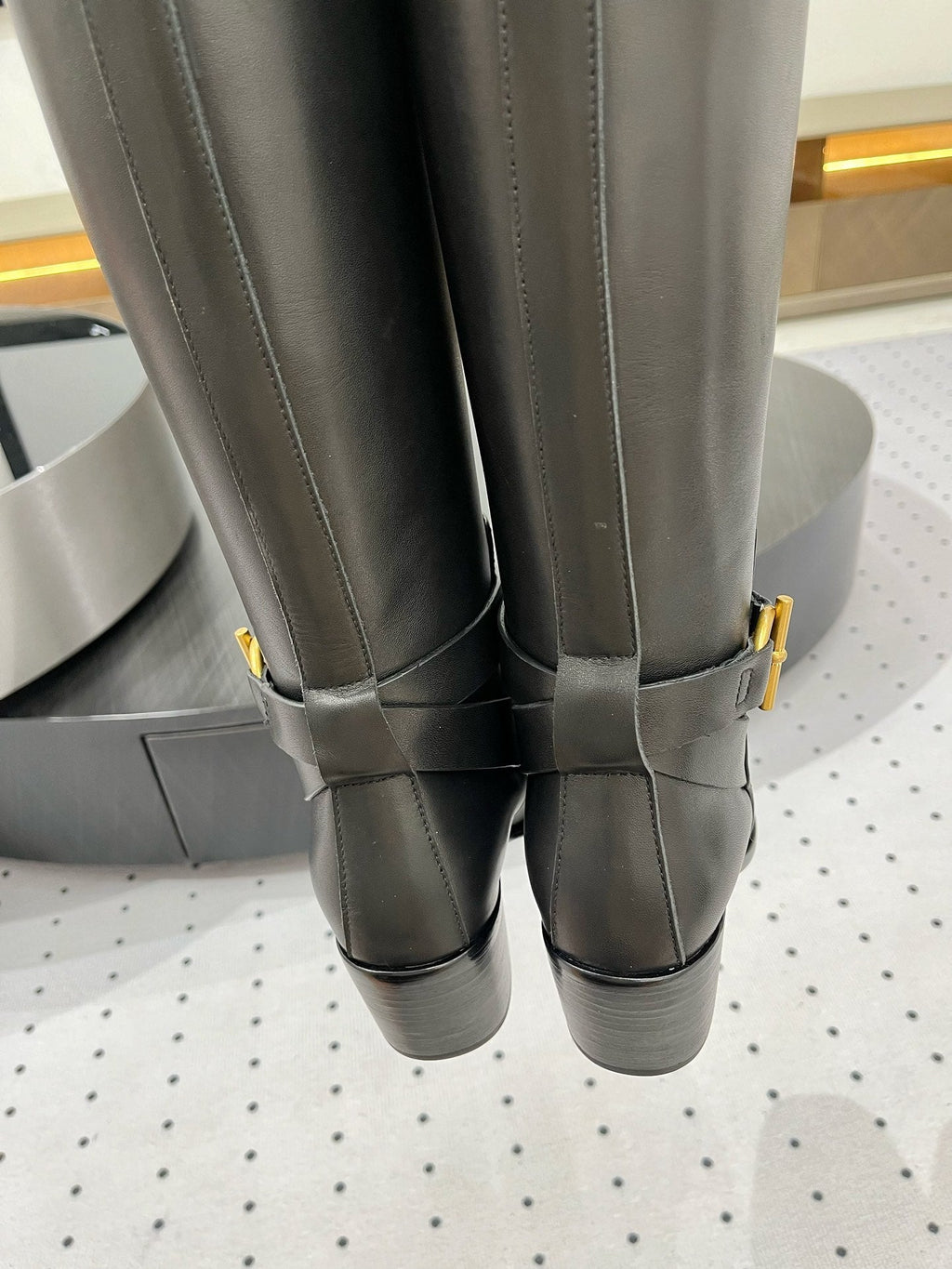 HERMES JUSTINE BOOT 6 CM IN BLACK CALFSKIN