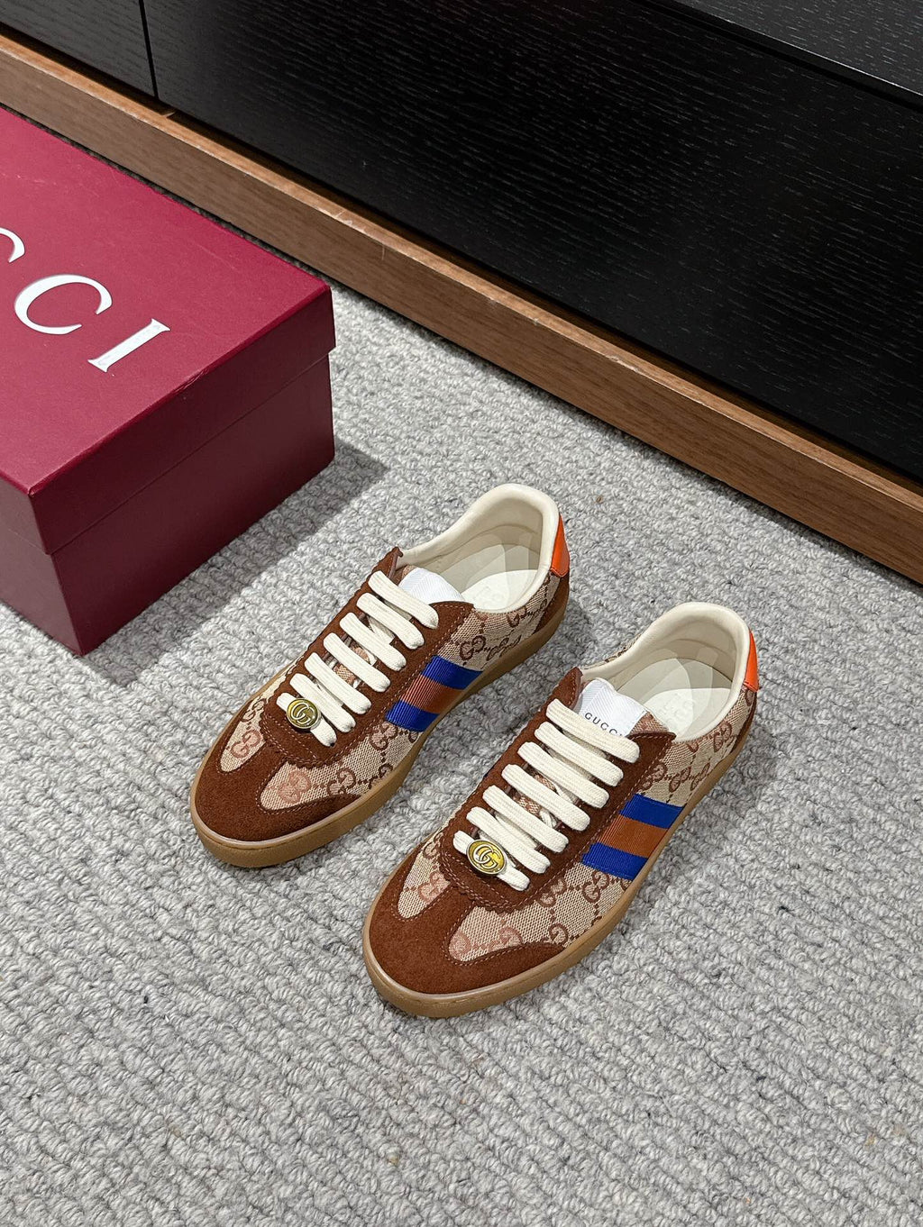 GUCCI & ADIDAS GAZELLE SNEAKER BROWN SUEDE