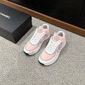 CHANEL CLASSIC TRAINER IN LIGHT PINK MIX WHITE FABRIC