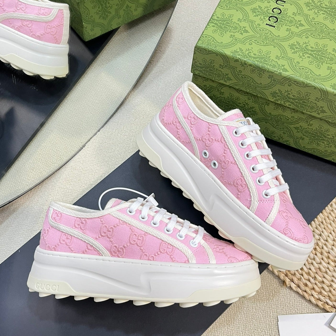 GUCCI Sneaker Tennis 1977 Trainer Pink Pastel
