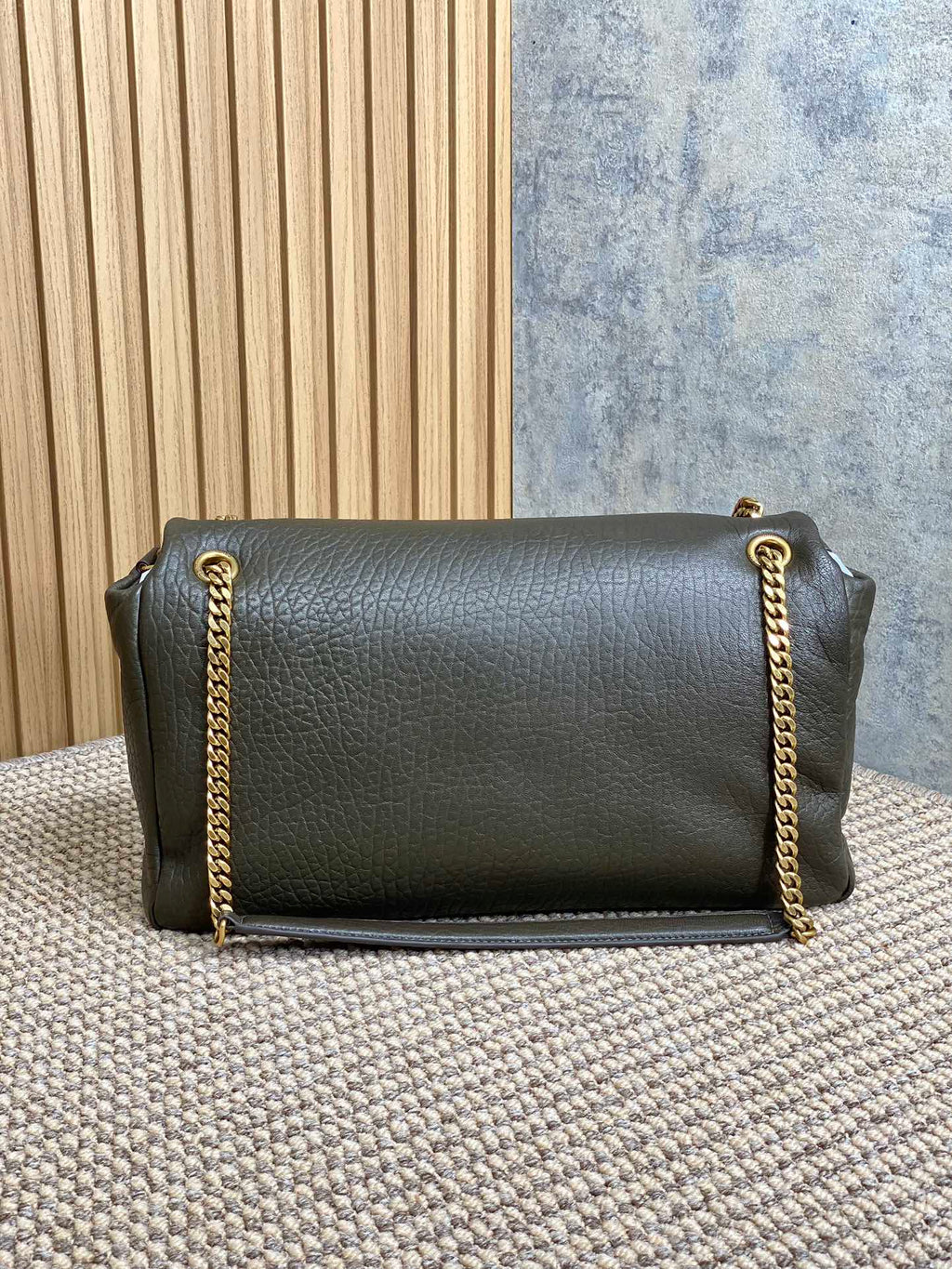 CALYPSO 36 CHAIN BAG IN DARK GREEN LAMBSKIN