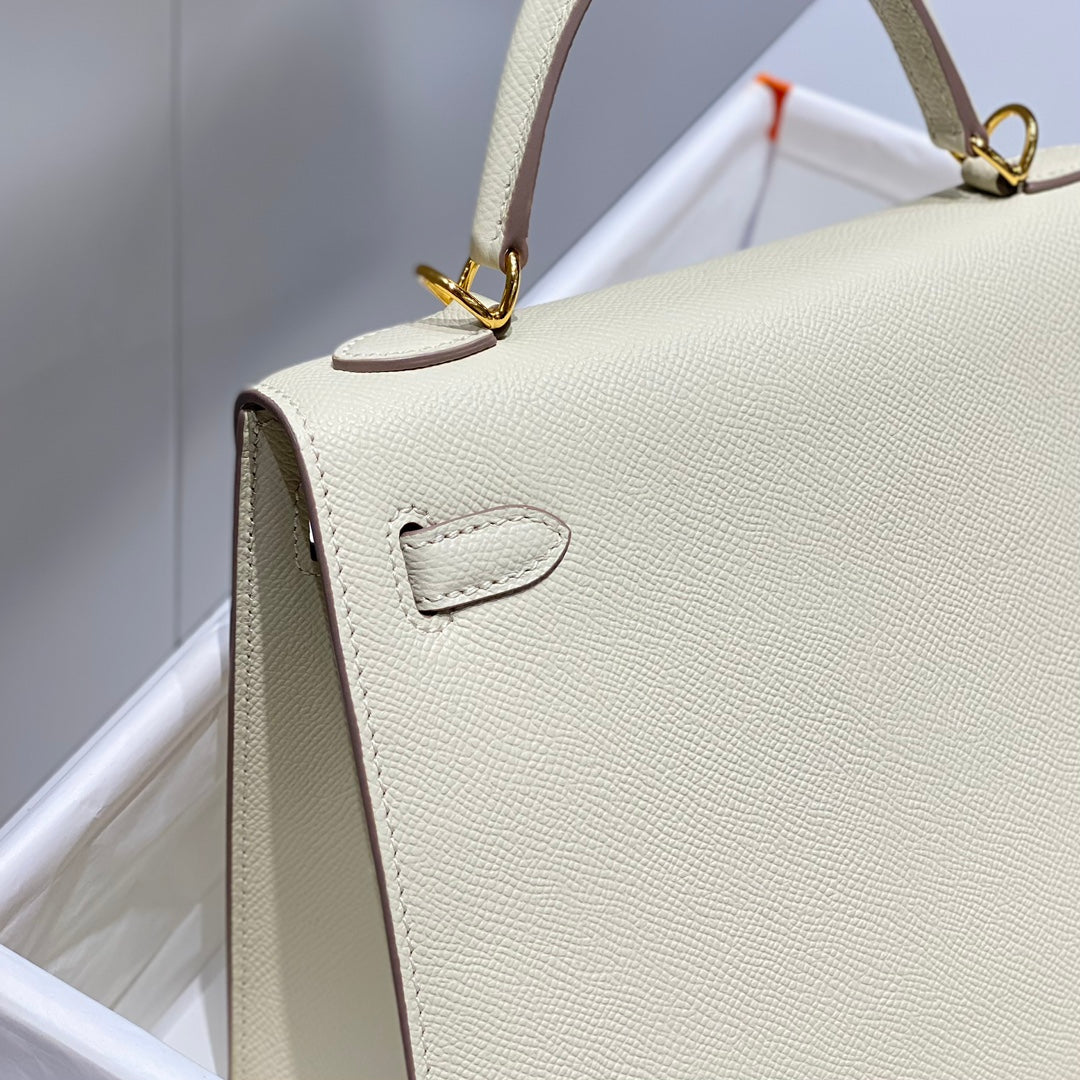 HERMES KELLY 25CM IN NATA EPSOM CALFSKIN GOLD HARDWARE