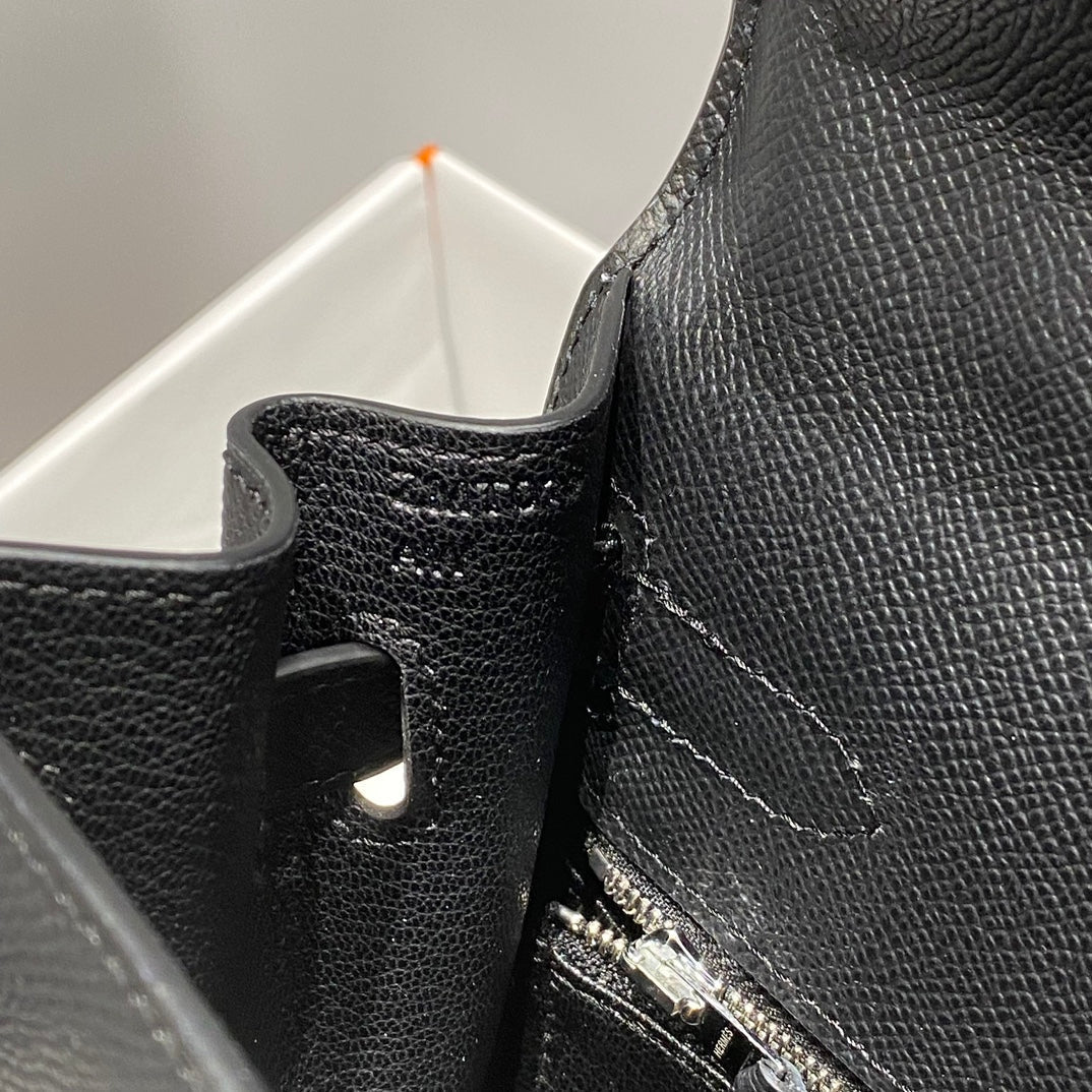 HERMES KELLY 32CM IN NOIR EPSOM CALFSKIN PALLADIUM HARDWARE