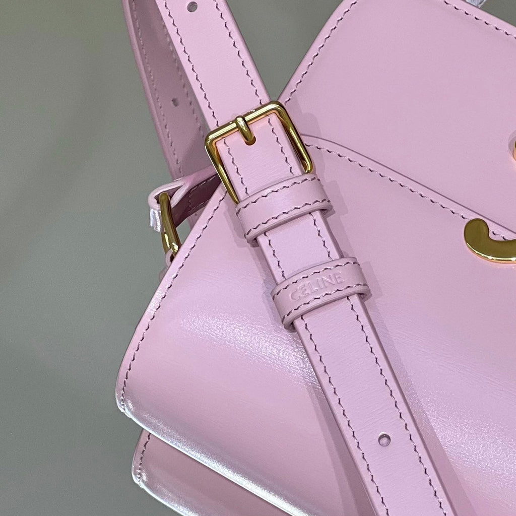CELINE MINI CLAUDE 22 SHINY CALFSKIN LIGHT PINK
