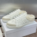 DIOR STAR SNEAKER IN WHITE CALFSKIN AND SHEARLING