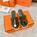 HERMES EZE 65 SANDAL ARMY SUEDE