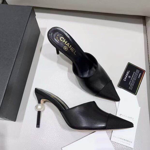 CHANEL High Heels Black Lambskin